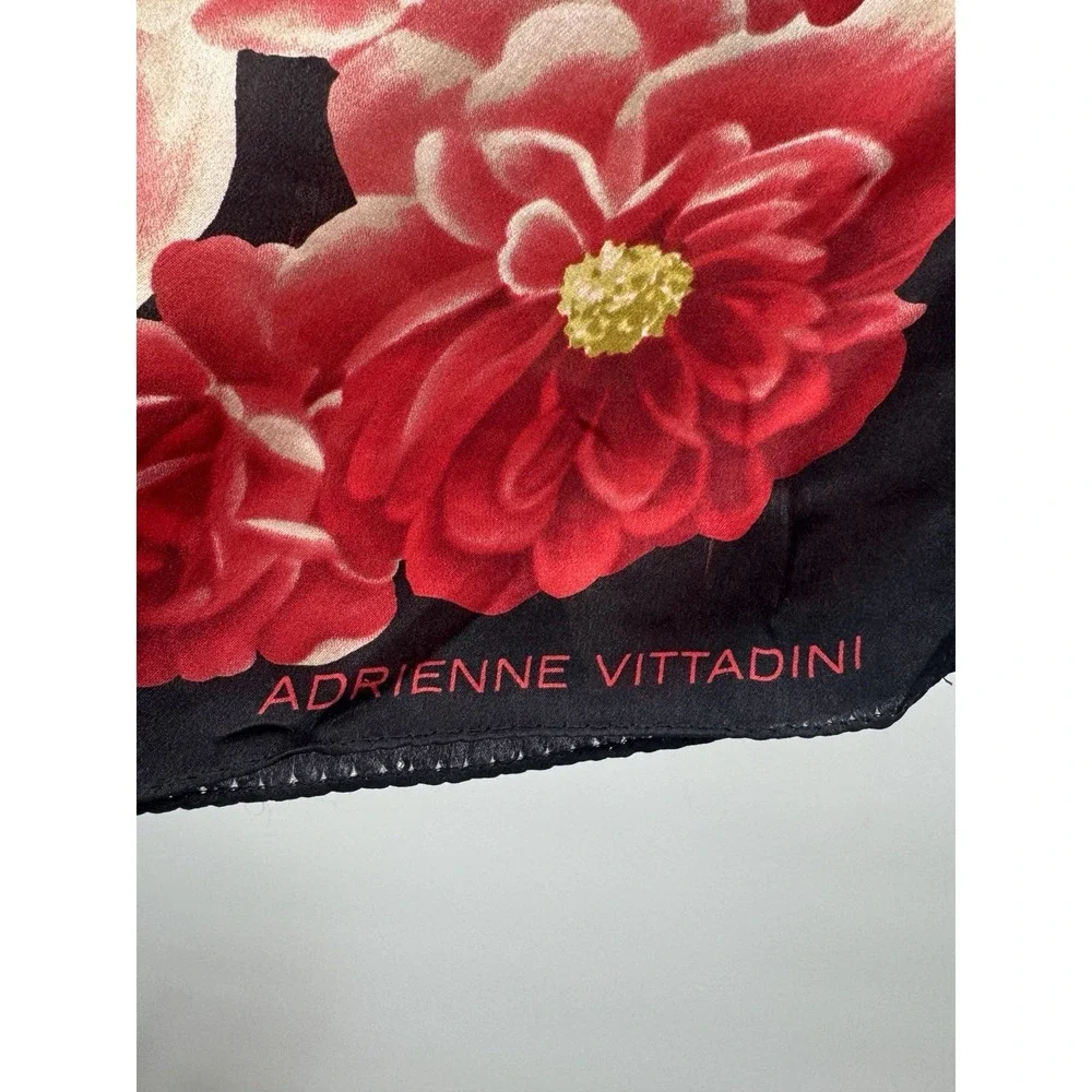 VTG Adrienne Vittadini Floral Silk Scarf Wrap Shawl Roses Head Purse Whimsigoth